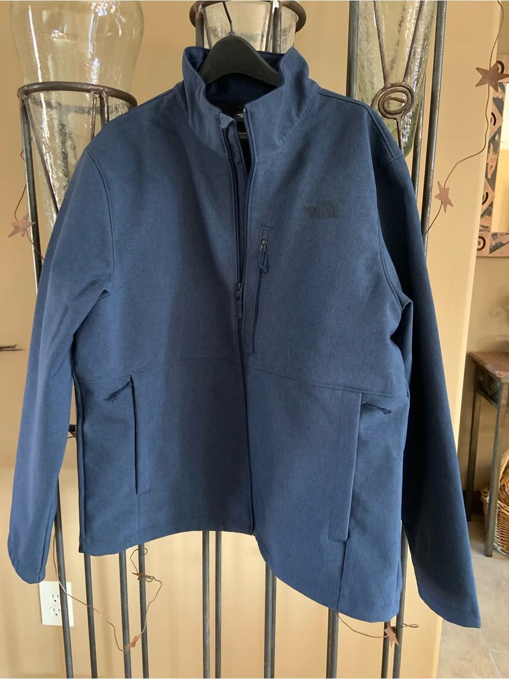The North Face Men's Navy Apex Bionic Full Zip Fleece Lined Jacket